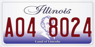 IL license plate A048024