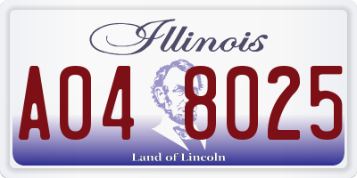 IL license plate A048025