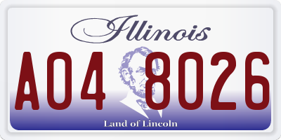 IL license plate A048026