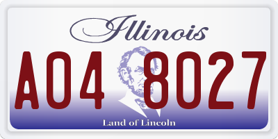 IL license plate A048027