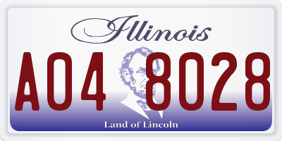 IL license plate A048028
