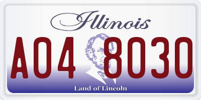 IL license plate A048030