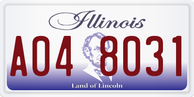 IL license plate A048031