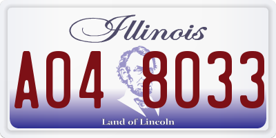 IL license plate A048033