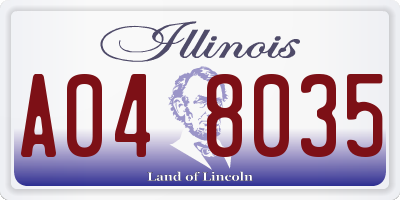 IL license plate A048035