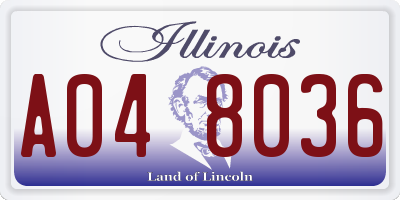 IL license plate A048036