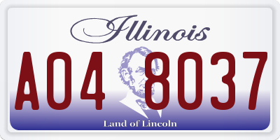 IL license plate A048037