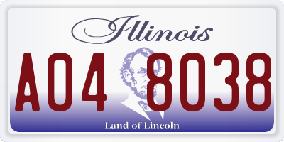 IL license plate A048038