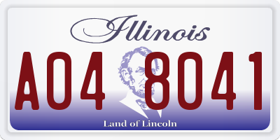 IL license plate A048041