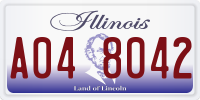 IL license plate A048042