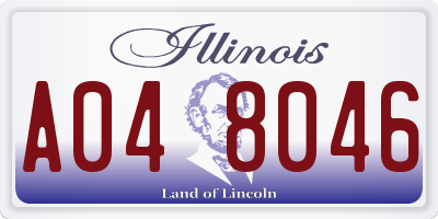 IL license plate A048046