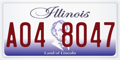 IL license plate A048047