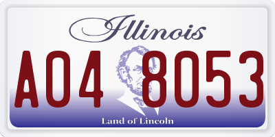 IL license plate A048053