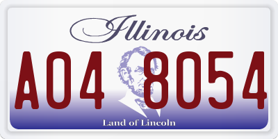 IL license plate A048054