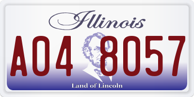 IL license plate A048057