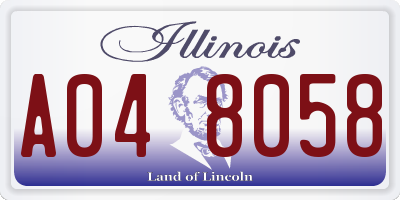 IL license plate A048058