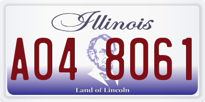 IL license plate A048061