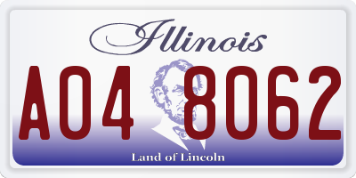 IL license plate A048062
