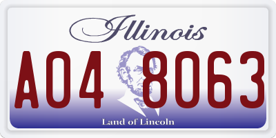 IL license plate A048063