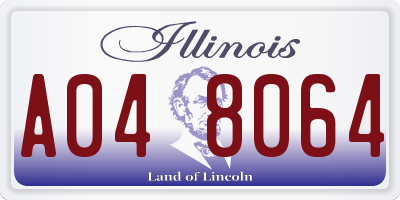 IL license plate A048064