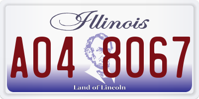 IL license plate A048067