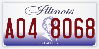 IL license plate A048068