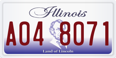 IL license plate A048071
