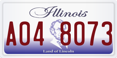 IL license plate A048073