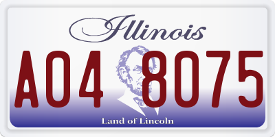 IL license plate A048075