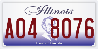 IL license plate A048076