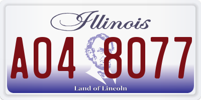 IL license plate A048077