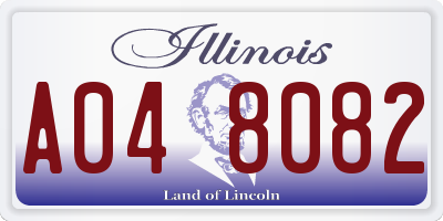 IL license plate A048082