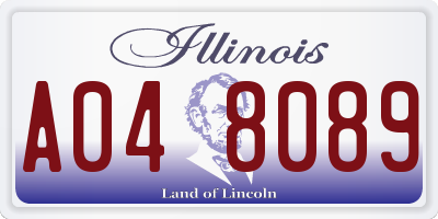 IL license plate A048089