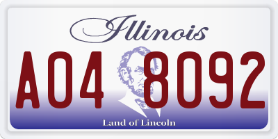IL license plate A048092