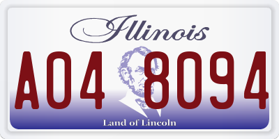IL license plate A048094