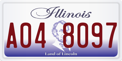 IL license plate A048097