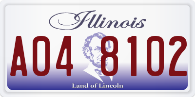 IL license plate A048102