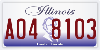 IL license plate A048103