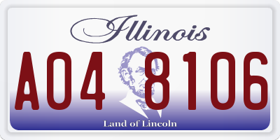 IL license plate A048106