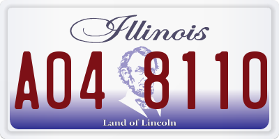 IL license plate A048110