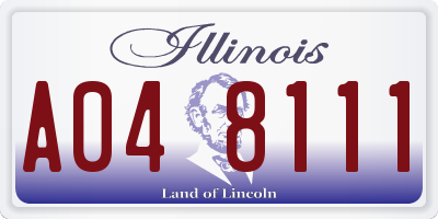 IL license plate A048111
