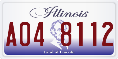 IL license plate A048112