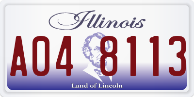 IL license plate A048113