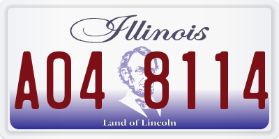 IL license plate A048114