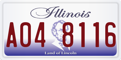 IL license plate A048116