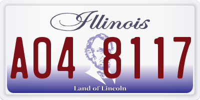 IL license plate A048117