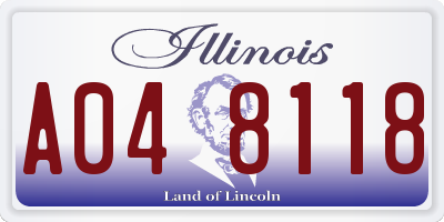 IL license plate A048118