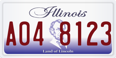 IL license plate A048123