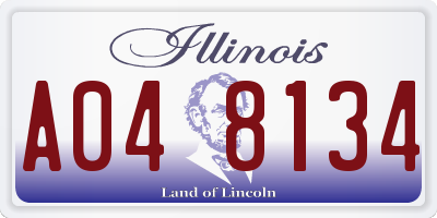 IL license plate A048134