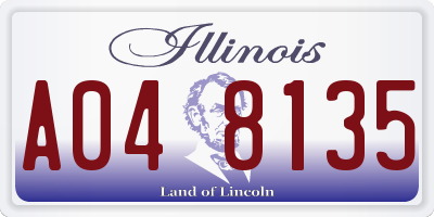 IL license plate A048135